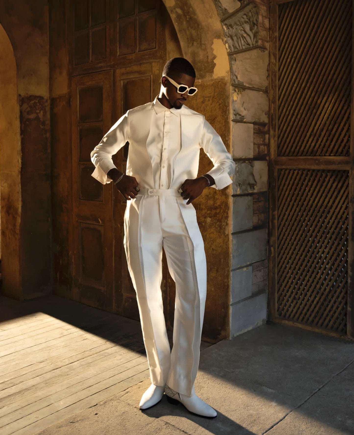 AIZE Satin Panel Shirt and Pants