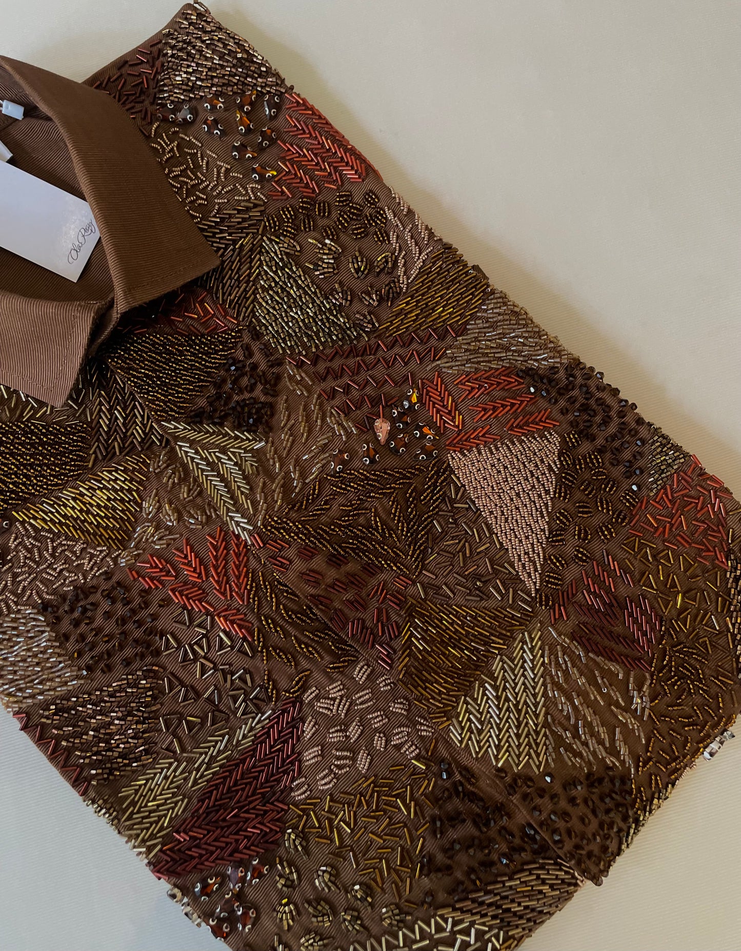 MEKA Hand-Beaded Shirt Set - BRONZE