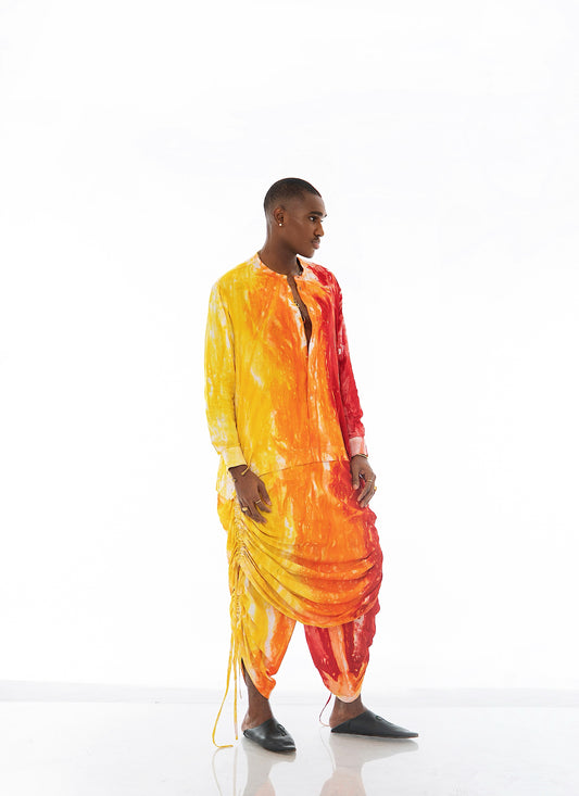 NEME Caftan & Pants Set - Sunset Print