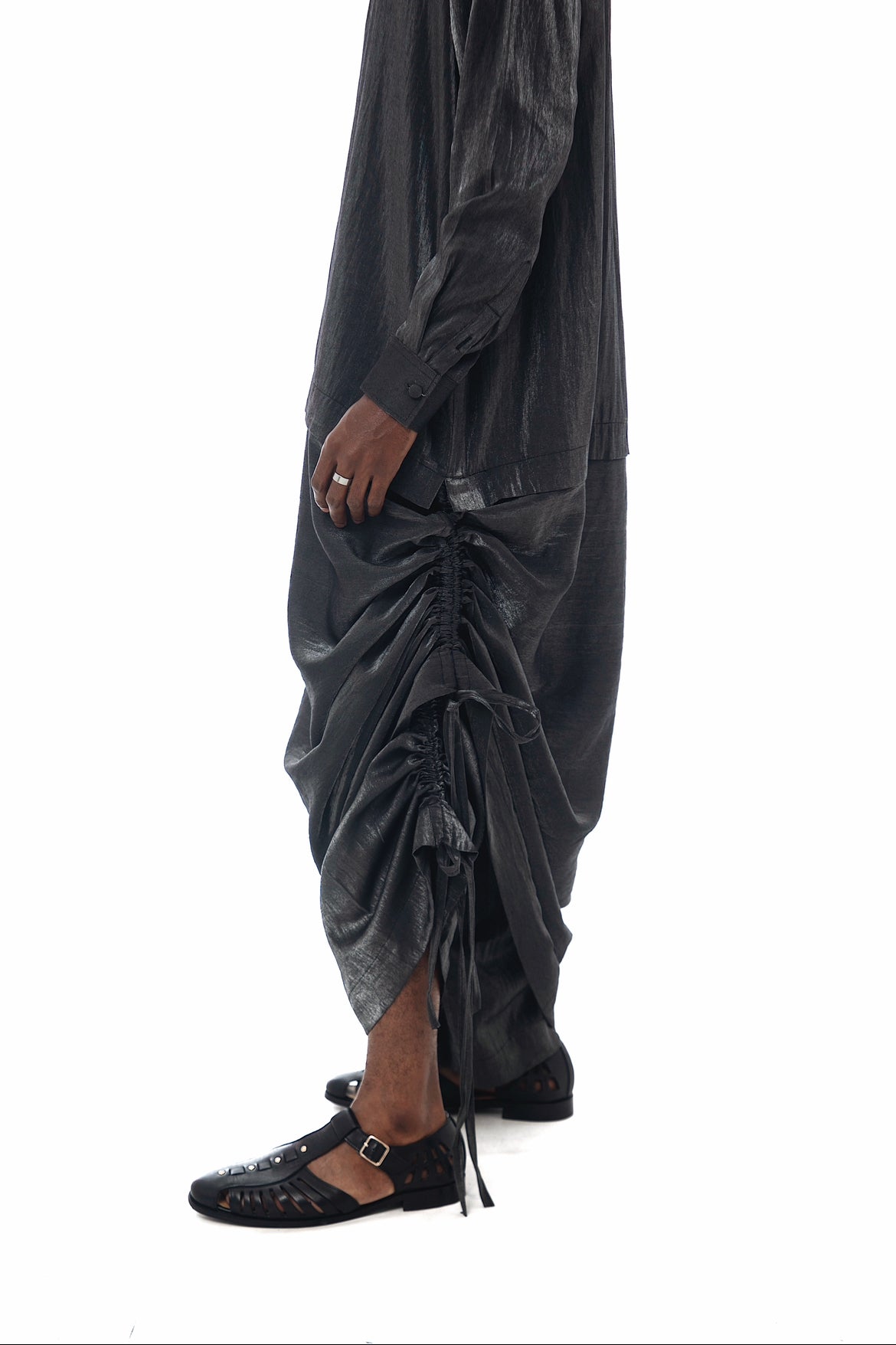NEME Caftan Set - Metallic Grey