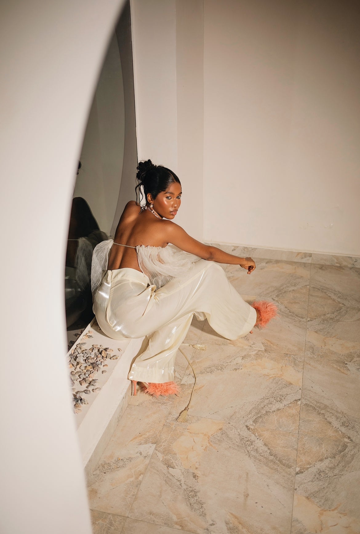 BALU Multi Top/Dress/Skirt + BEY Pants Set - Ivory