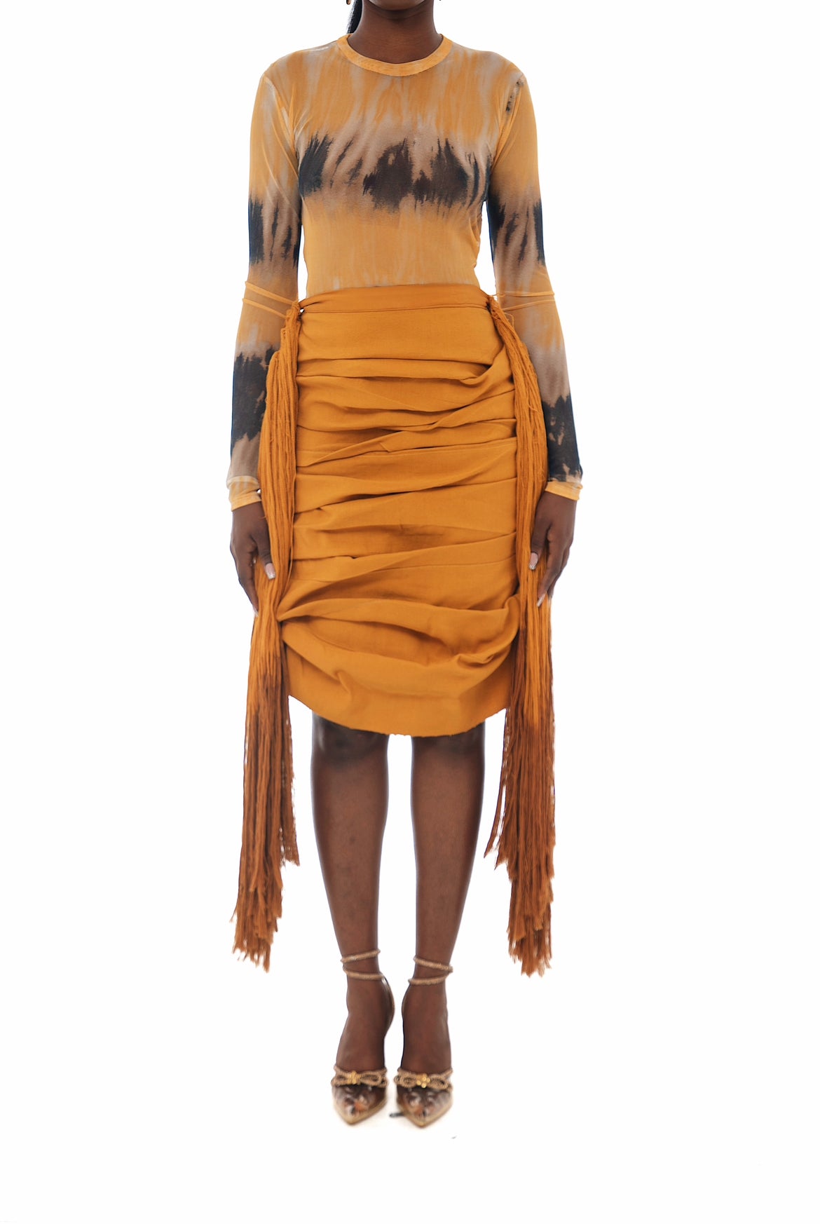 DONLI Hand-Sculpted Skirt - Mustard