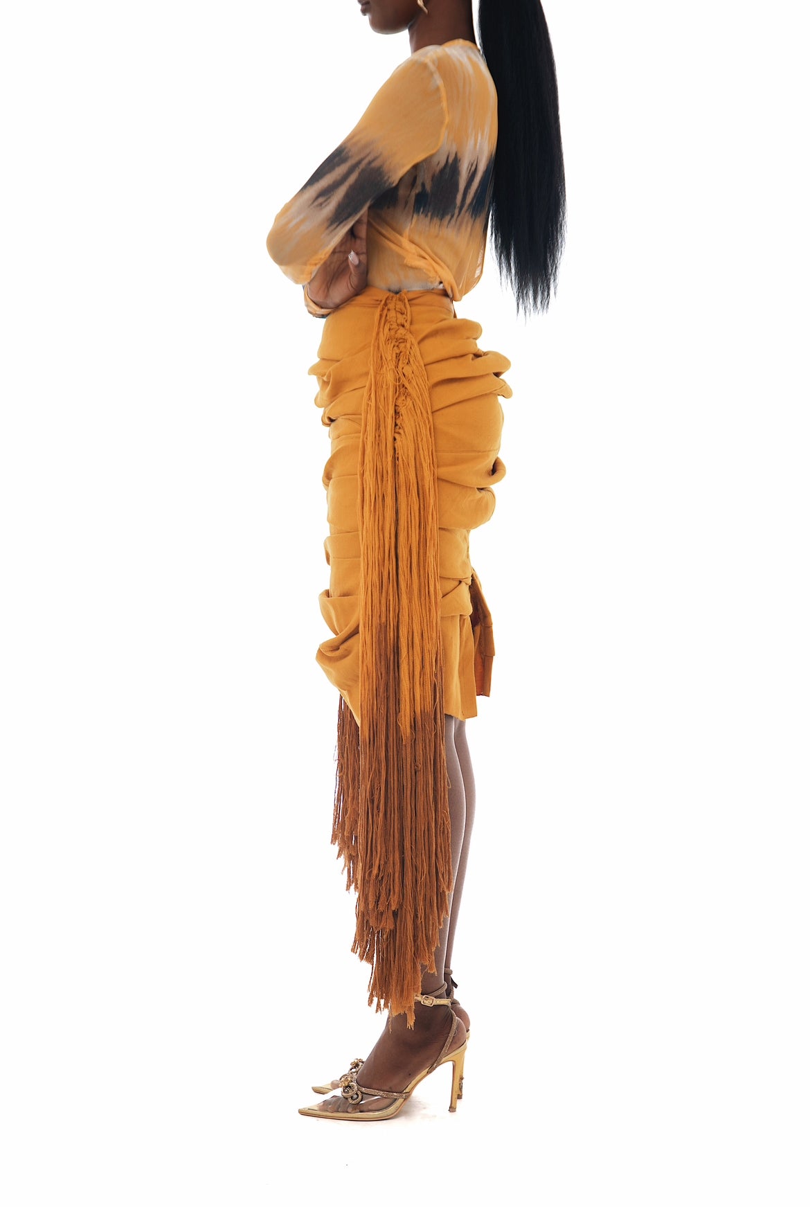 DONLI Hand-Sculpted Skirt - Mustard