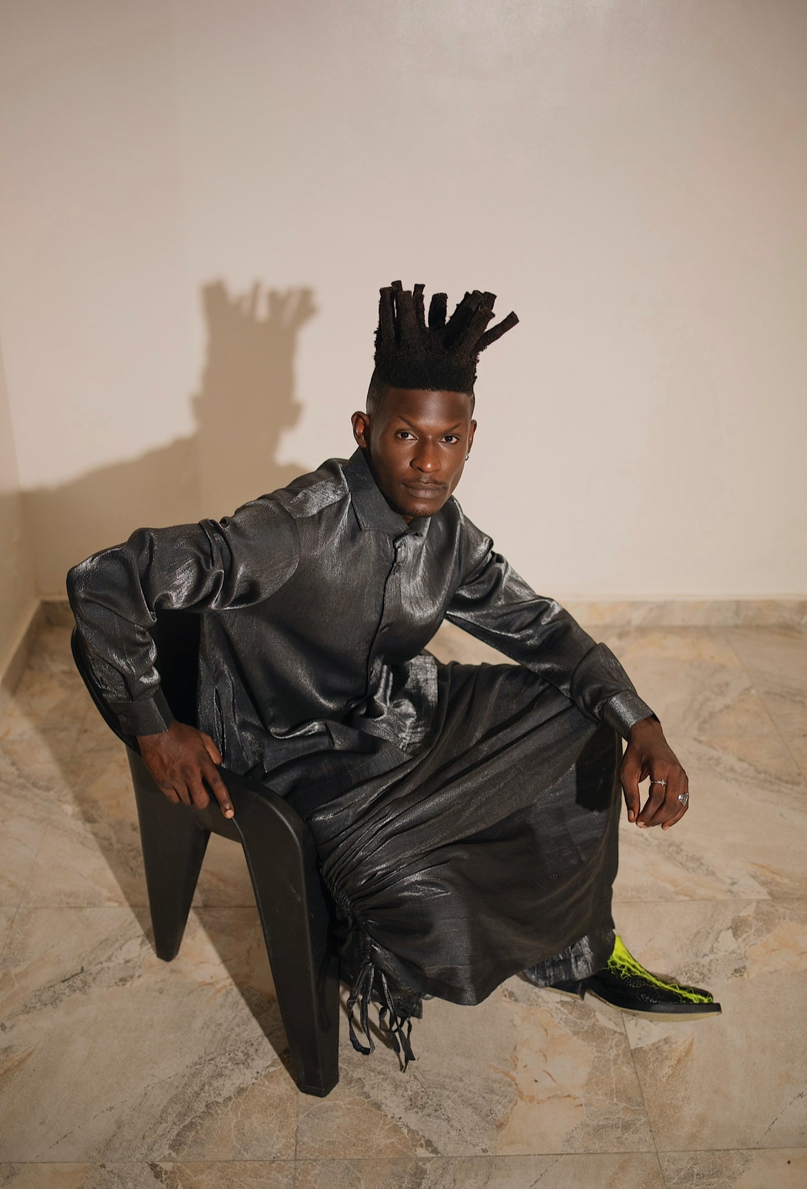 NEME Caftan Set - Metallic Grey