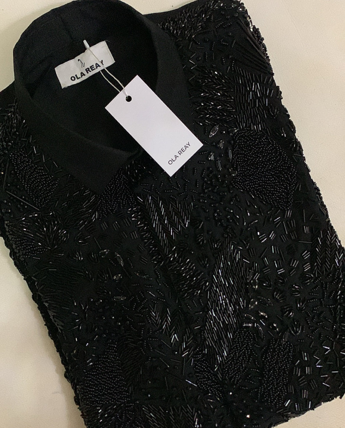 MEKA Hand-Beaded Shirt & Pants Set - Black