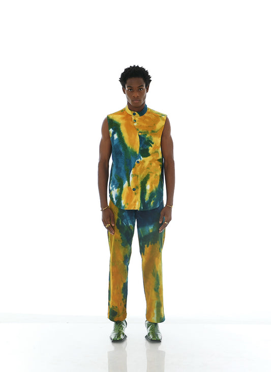 EMY Hand-Dyed/Hand-Beaded Shacket & Pants Set