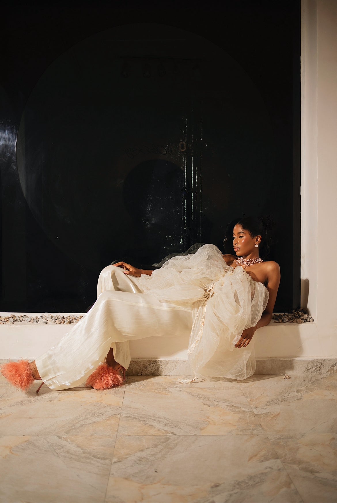 BALU Multi Top/Dress/Skirt + BEY Pants Set - Ivory