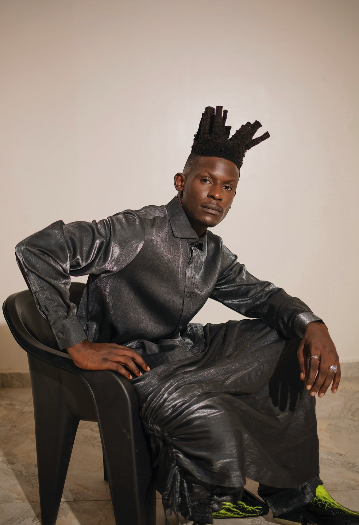 NEME Caftan Set - Metallic Grey