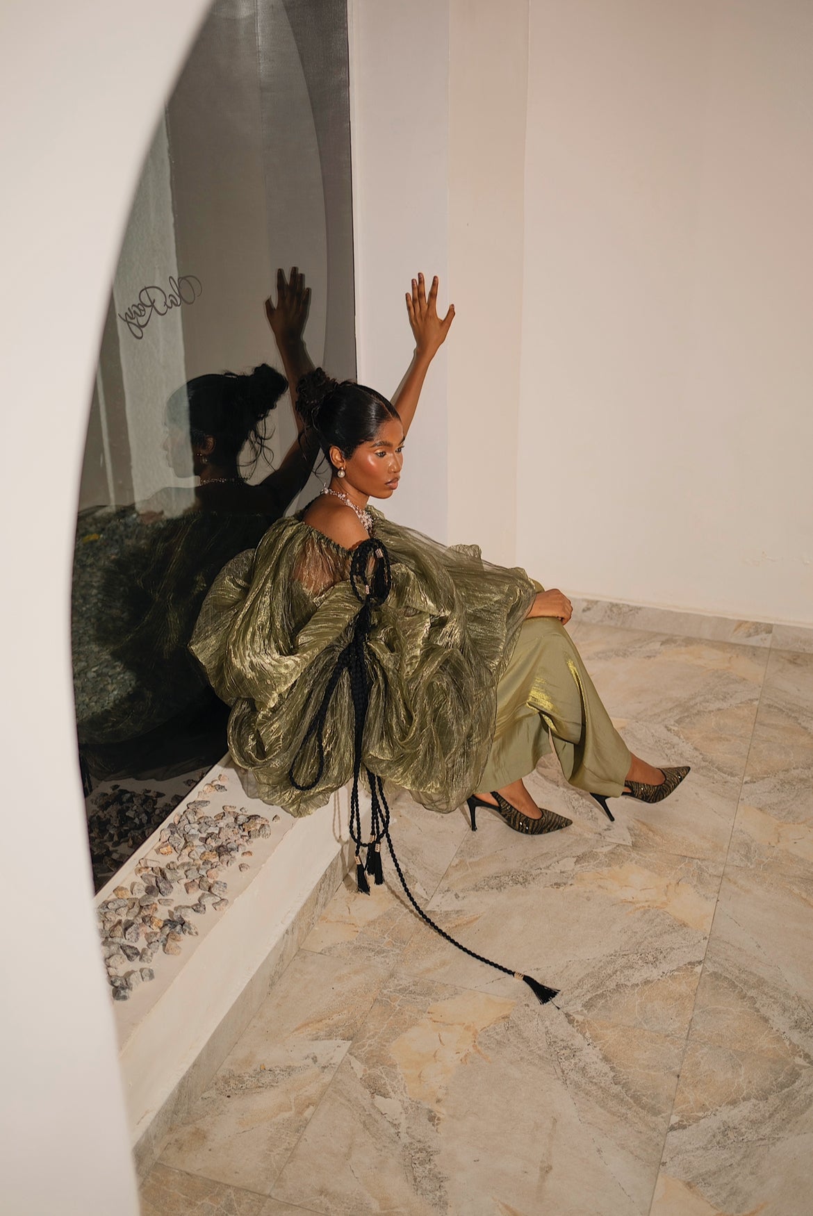 BALU Multi Top/Dress/Skirt & BEY Pants Set - Olive