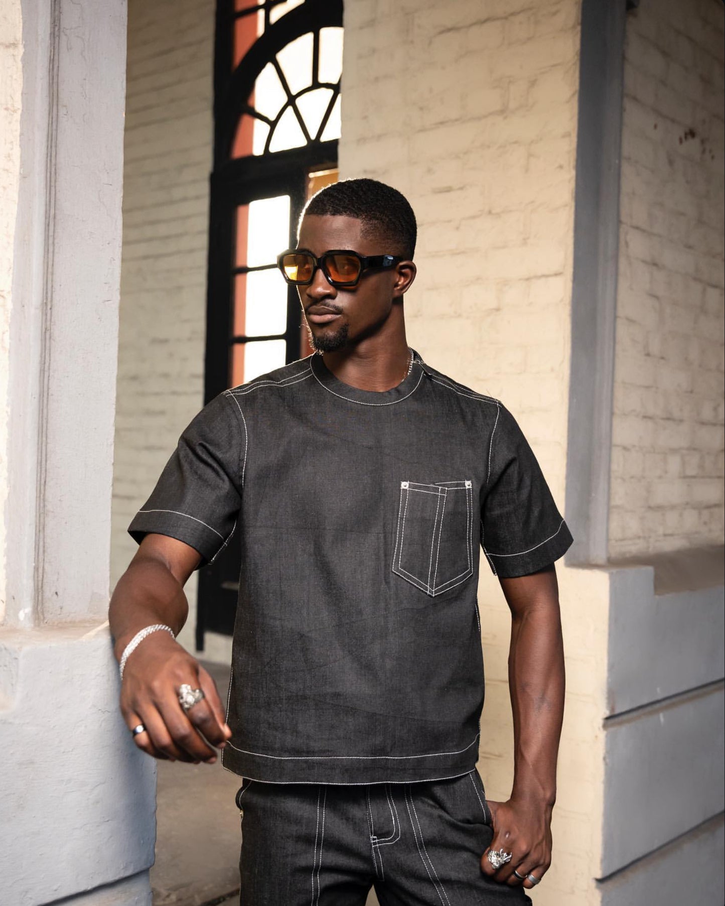 KIU Denim Top and Jeans Set