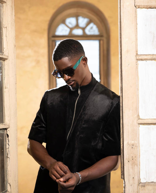 RENLE Safari-Inspired Lapelless Jacket