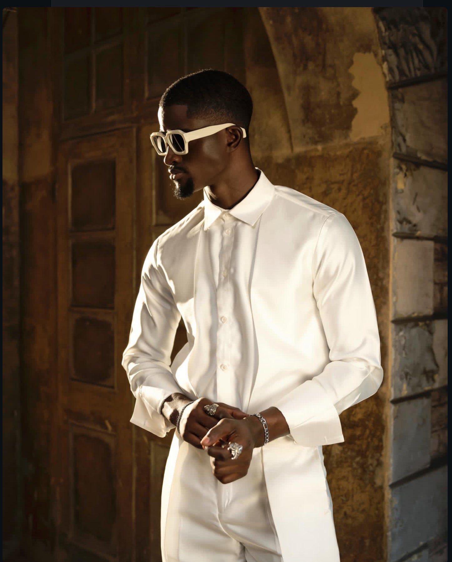 AIZE Satin Panel Shirt and Pants