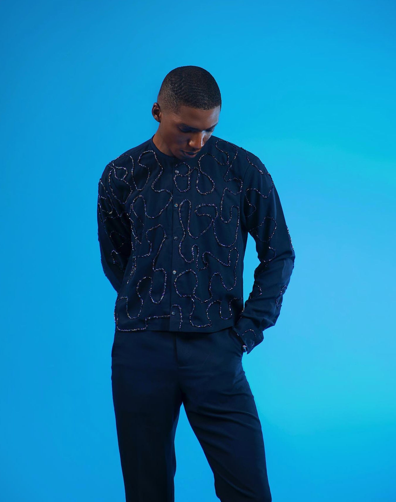 VINE Hand Beaded Shirt - Set