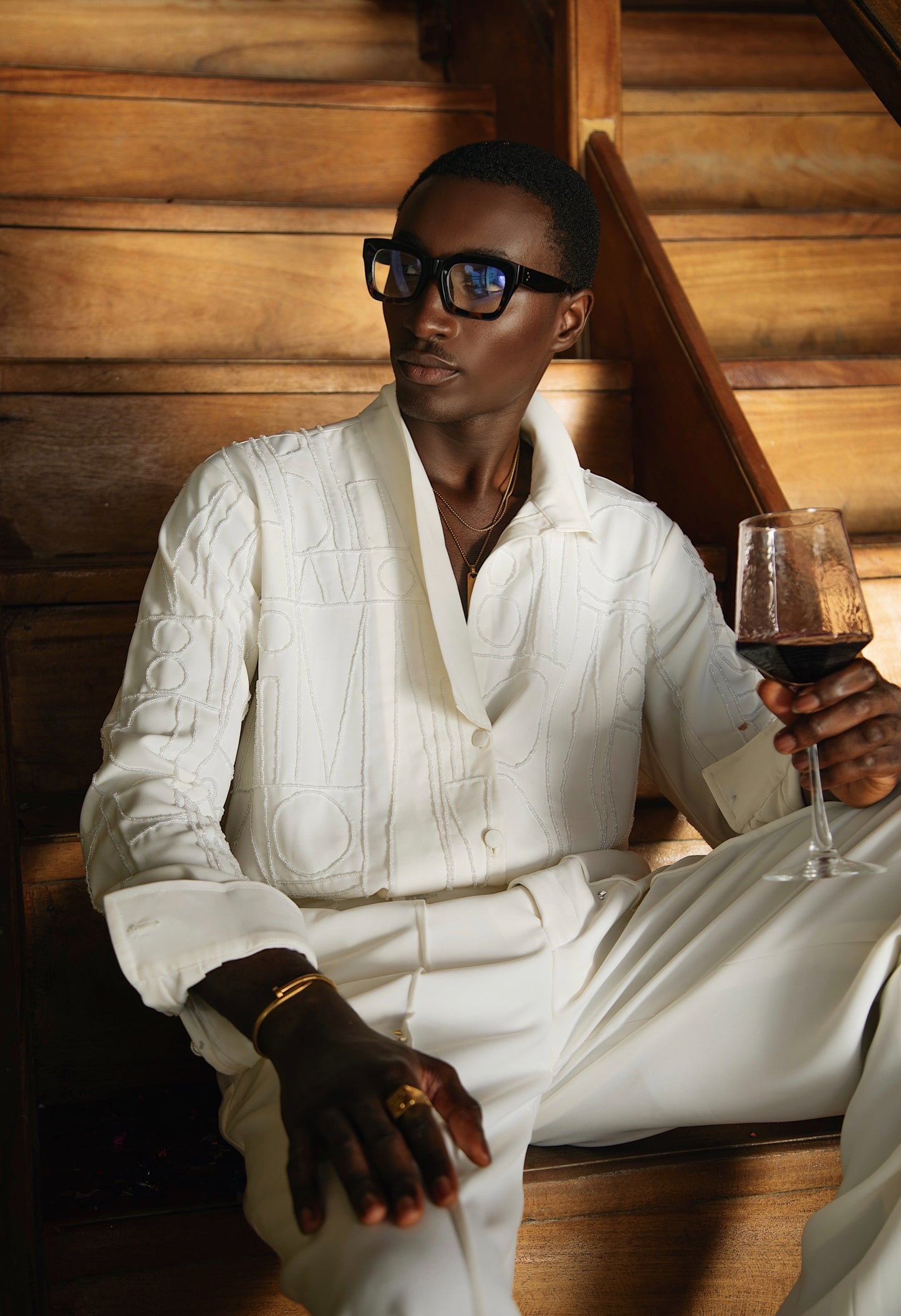 COLTEN Hand-Beaded Shacket Set