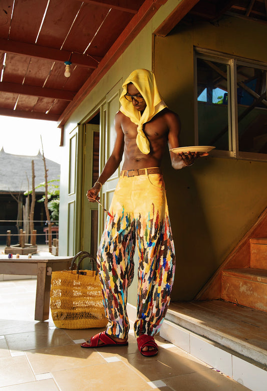 LIKO Hand-Painted Barrel Pants