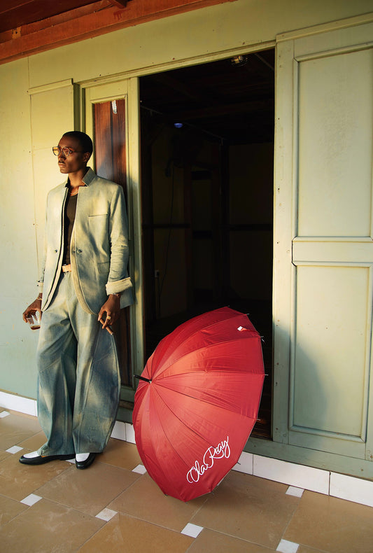 JOJO Acid-Wash Denim Barrel Pants