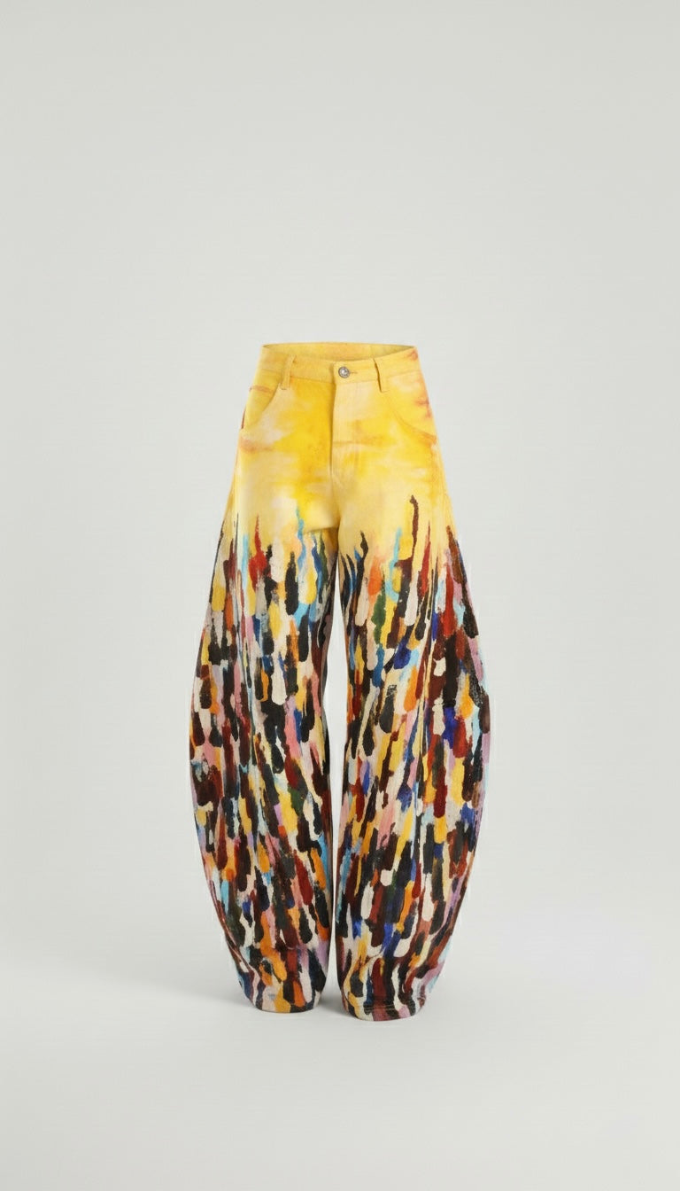 LIKO Hand-Painted Barrel Pants