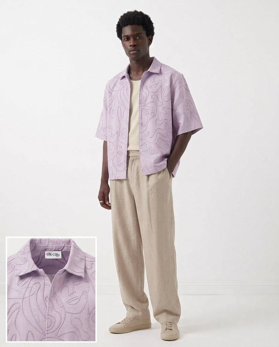 ARTII Face Line Hand Embroidered Shacked - Pastel Lavender