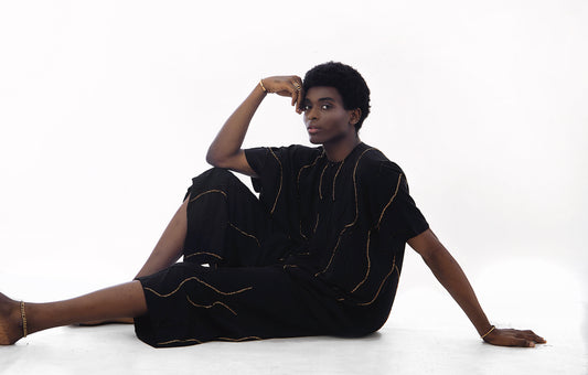 RUME Hand- Embellished Dashiki Top and Culotte - Set