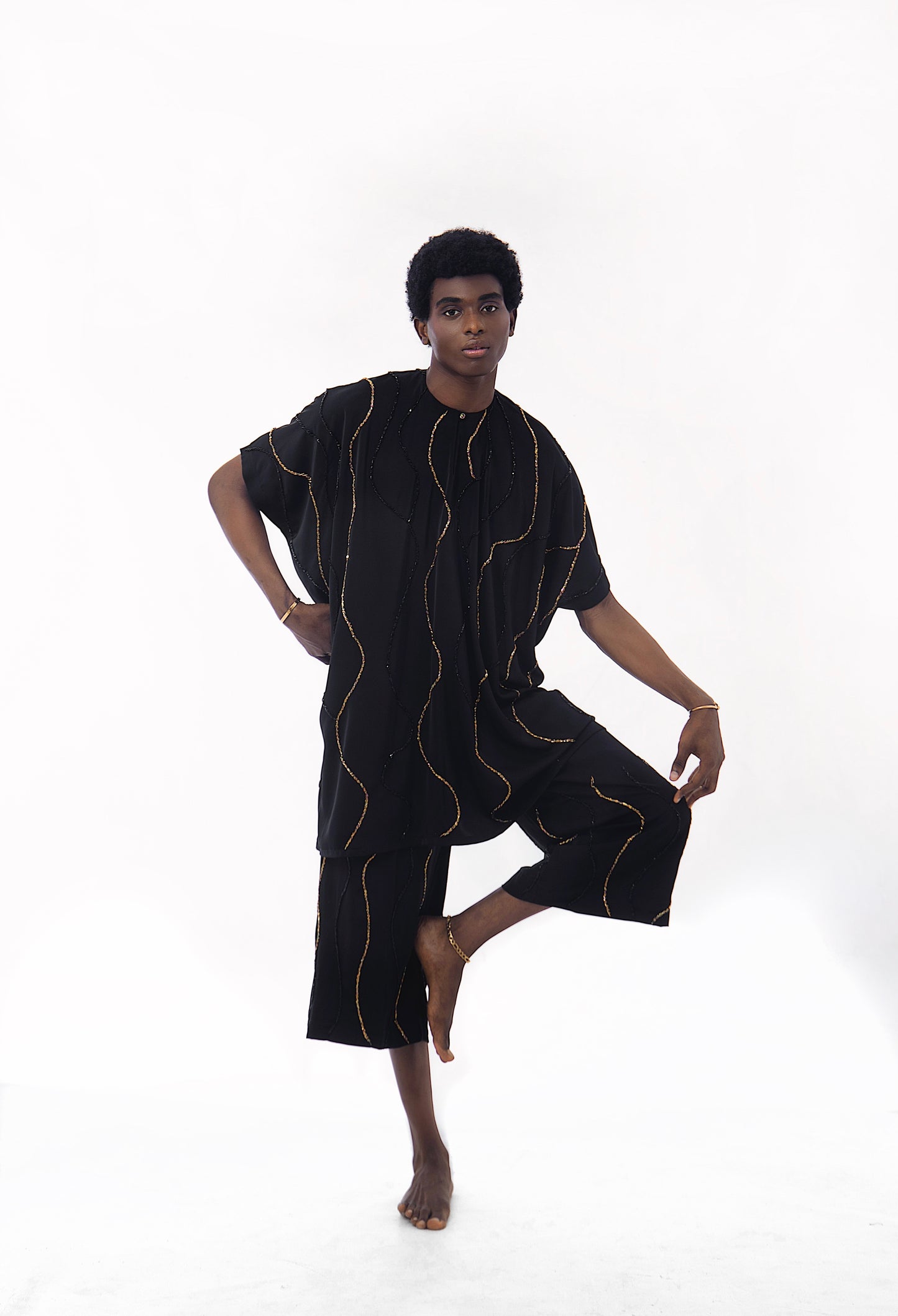 RUME Hand- Embellished Dashiki Top and Culotte - Set