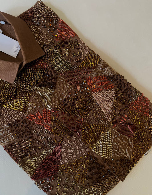 MEKA Hand-Beaded Shirt Set - BRONZE